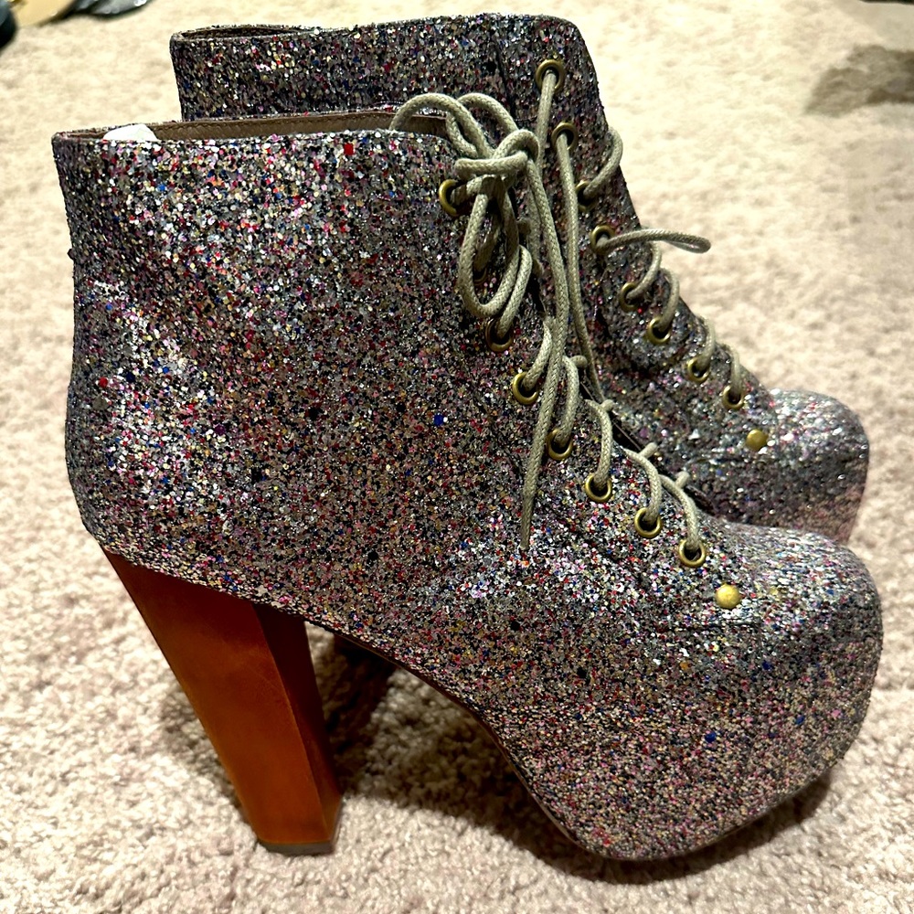 Jeffery Campbell sparkly heel boot